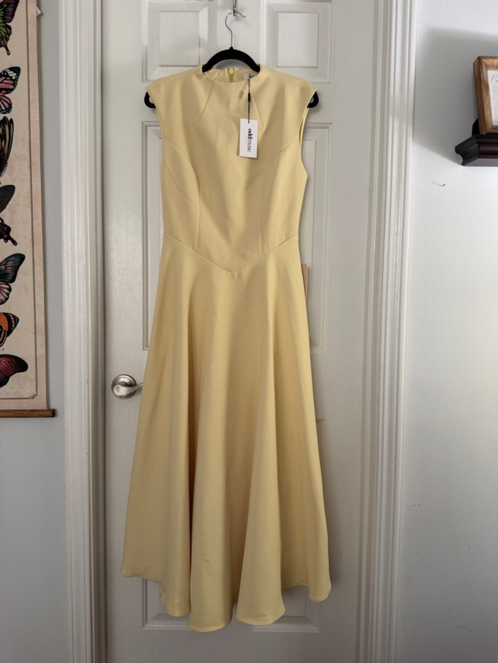 NWT ODD MUSE THE ULTIMATE MUSE SLEEVELESS HIGH WAIST MIDI DRESS yellow sz medium - Picture 4 of 8